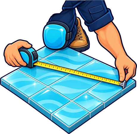 Measuring an aqua tile floor
