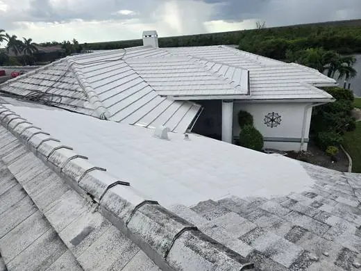 Tile roof cleaned and coated